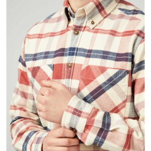 BEN SHERMAN Brushed Ivy Check Overshirt cream