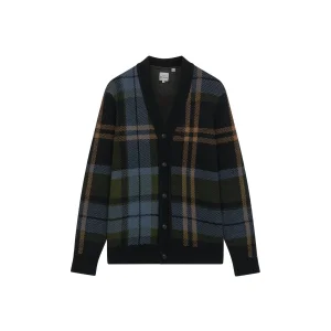 BEN SHERMAN Tartan Cardigan black