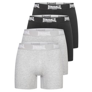 Lonsdale East Challow Boxershorts 4er- Pack black/ marl grey