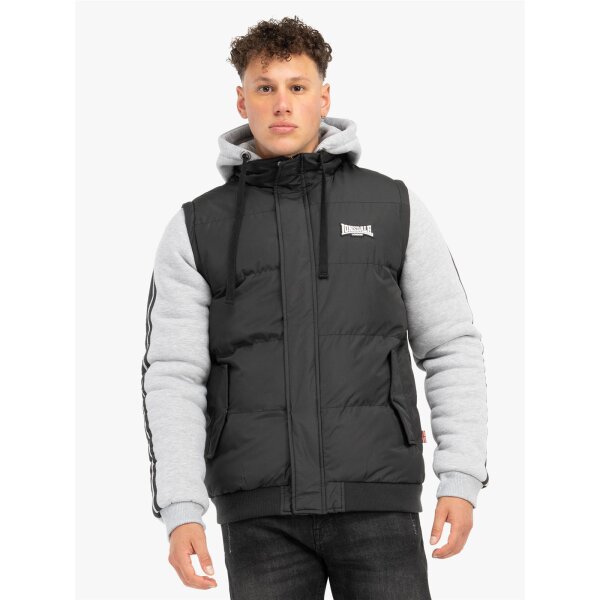 LONSDALE Dowpot Jacket black/ marl grey/ white