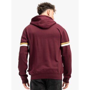 LONSDALE Darfield Mens Hooded Zipsweat jacket oxblood/ yellow/ white