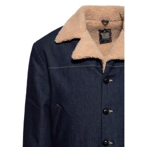 KING KEROSIN Winterjacke mit Teddyfutter dark blue wash