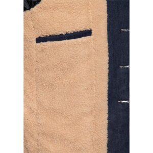 KING KEROSIN Winter Jacket With Teddy Lining dark blue wash