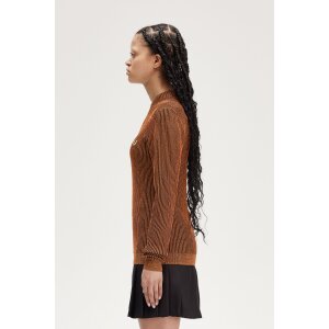 FRED PERRY AMY WINEHOUSE Ribbed Mock Neck Top marmalade