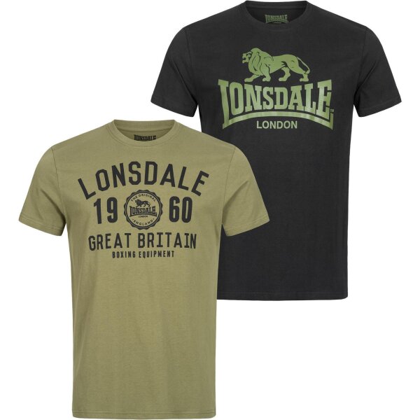 Lonsdale T-Shirt Bangor black/ olive