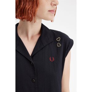FRED PERRY AMY WINEHOUSE Hemdkleid mit offenem Kragen black