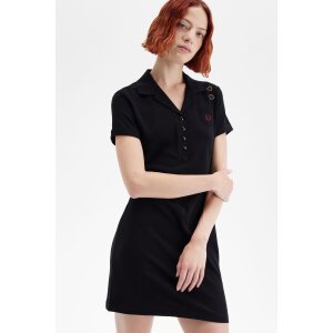 FRED PERRY AMY WINEHOUSE Pocket Detail Piqué Dress black