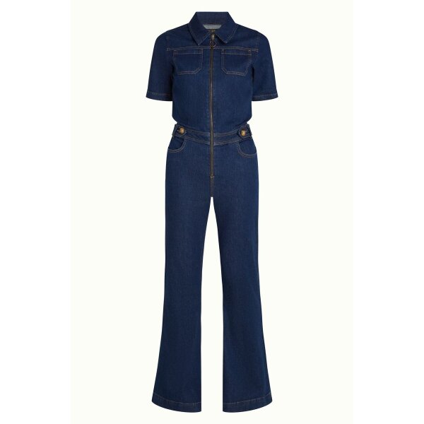 KING LOUIE Flare Jumpsuit Onyx Denim deep blue