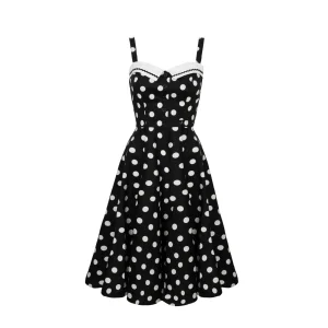 HELL BUNNY Domino Dress black/ white