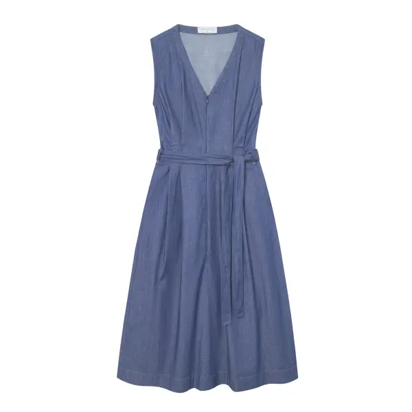 MADEMOISELLE YéYé Jeans Kleid Mit Falten Bio-Baumwolle indigo blue