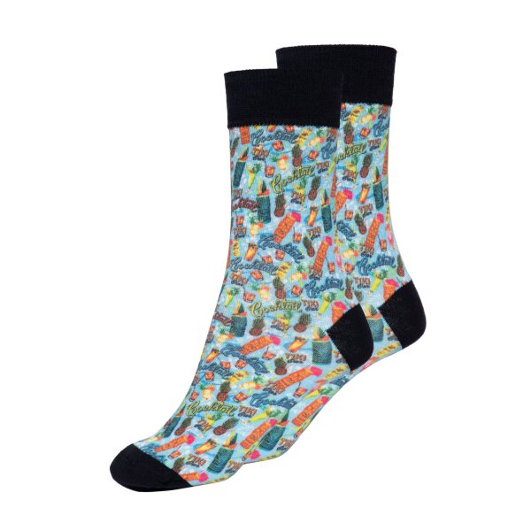 KING KEROSIN Socken Tiki Cocktail light blue