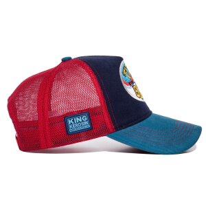 KING KEROSIN Trucker Cap Titties And Beer blue & red