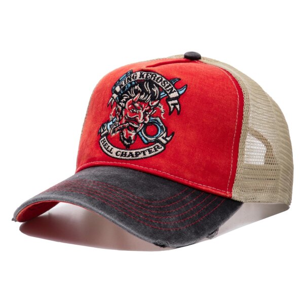 KING KEROSIN Trucker Cap Hell Chapter black & red