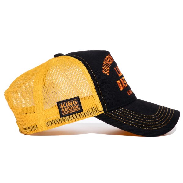 Cappellino Trucker King Kerosin - Nero, Stile Vintage Greaser, Reggolabile A 7 Fori