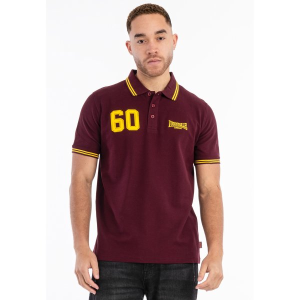 LONSDALE Poloshirt Hellister oxblood/ yellow
