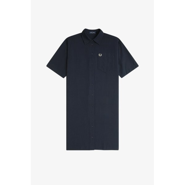 FRED PERRY Seersucker Shirt Dress navy