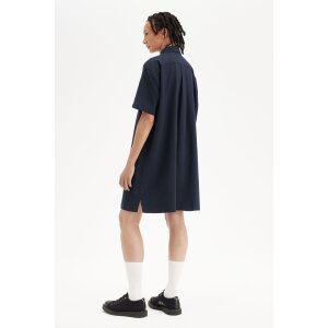 FRED PERRY Seersucker Shirt Dress navy