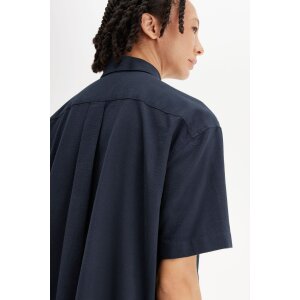 FRED PERRY Seersucker Shirt Dress navy