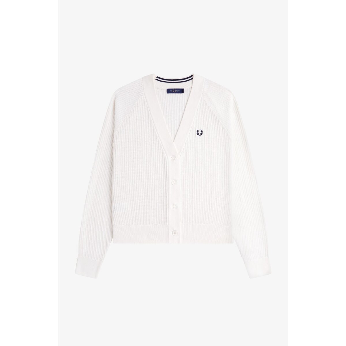 FRED PERRY Mesh Knit Cardigan snow white, 122,99 €