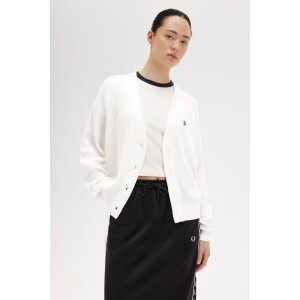 FRED PERRY Mesh Knit Cardigan snow white, 122,99 €