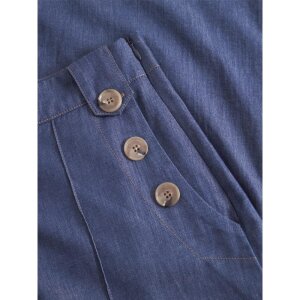 MADEMOISELLE YéYé Jeans Hose mit Knöpfen Aus Bio-Baumwolle indigo blue
