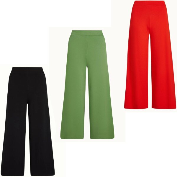 KING LOUIE Border Palazzo Cropped Pants Milano Crepe