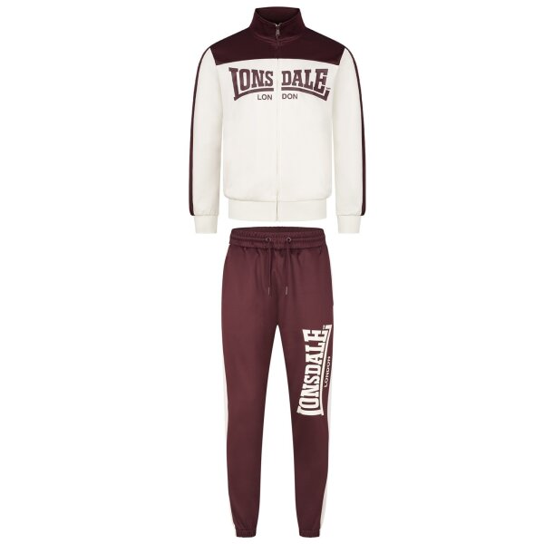 LONSDALE Holmbury Tracksuit oxblood/ ecru