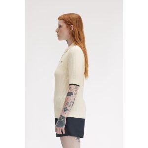FRED PERRY Mesh Knit Polo Shirt silky peach