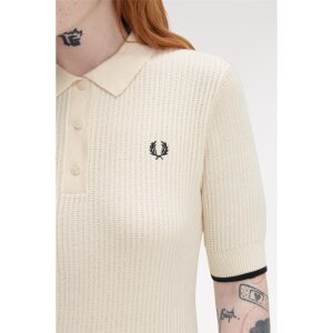 FRED PERRY Mesh Knit Polo Shirt silky peach