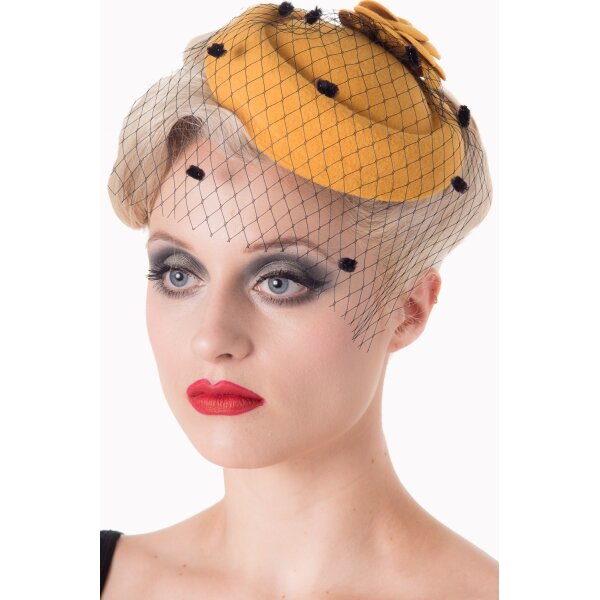 BANNED Marilyn Fascinator mustard