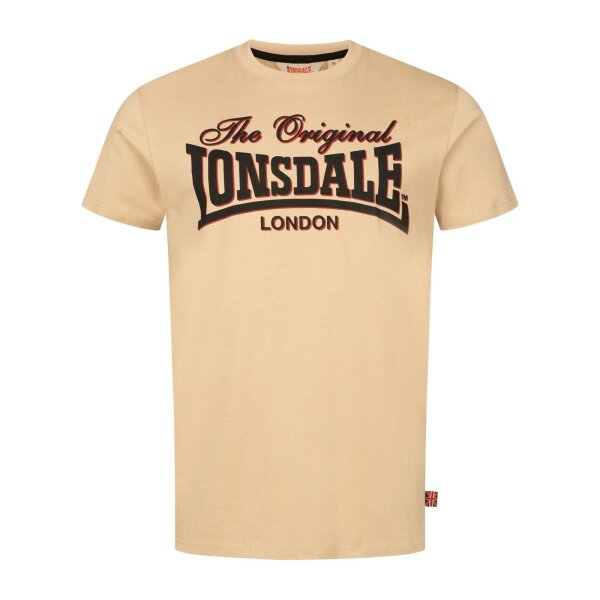 Lonsdale T-Shirt Cotha sand/ black/ red