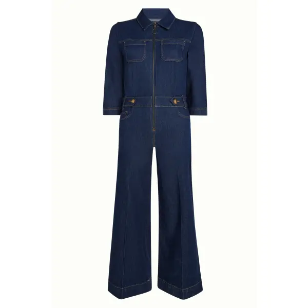 KING LOUIE Zip Jumpsuit Onyx Denim deep blue