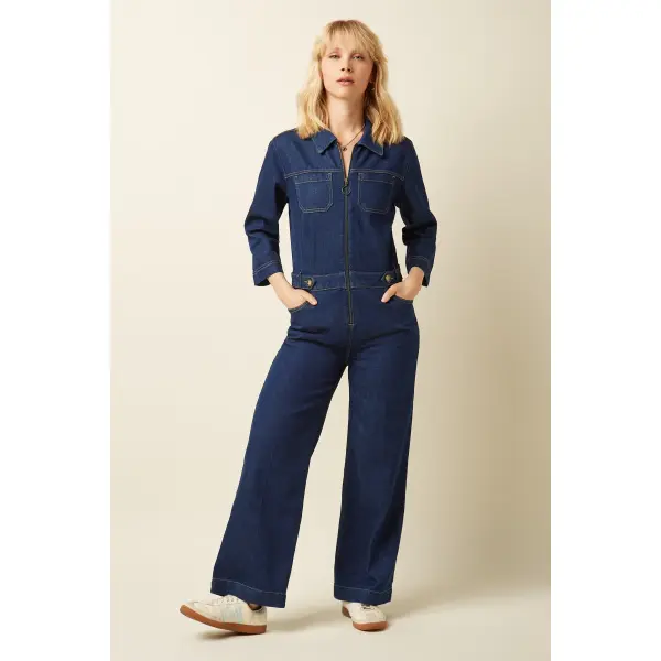 KING LOUIE Zip Jumpsuit Onyx Denim deep blue, 109,90 €