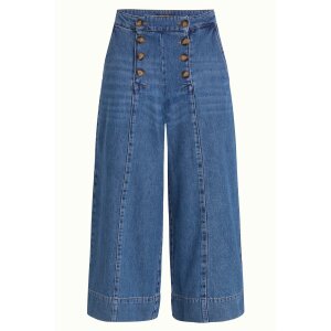 KING LOUIE Melody Sailor Culotte Stone Denim blue tint