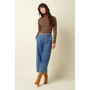 KING LOUIE Melody Sailor Culotte Stone Denim blue tint