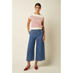 KING LOUIE Melody Sailor Culotte Stone Denim blue tint