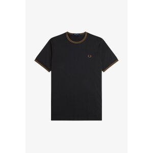 FRED PERRY T-Shirt mit Doppelstreifen black/ shaded stone