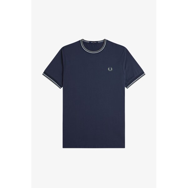 FRED PERRY Twin Tipped T-Shirt dark airforce/ light ice / bay leaf