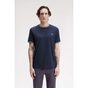 FRED PERRY T-Shirt mit Doppelstreifen dark airforce/...