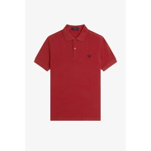 FRED PERRY Polo Shirt burnt red/ navy