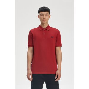 FRED PERRY Polo Shirt burnt red/ navy