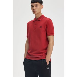 FRED PERRY Polo Shirt burnt red/ navy