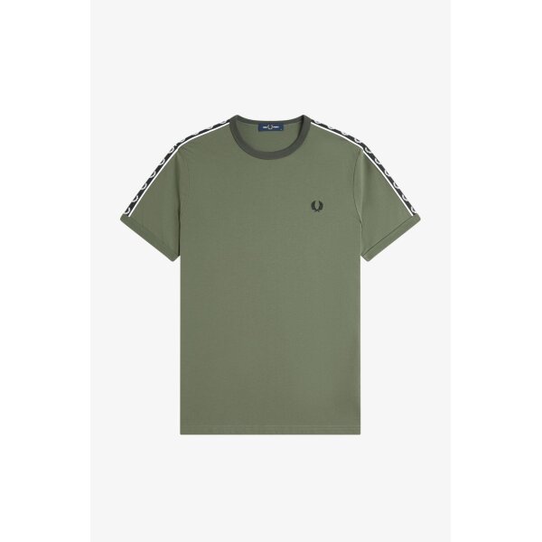 FRED PERRY Ringer-T-Shirt mit kontrastierendem Sportband laurel wreath green / black