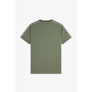 FRED PERRY Ringer-T-Shirt mit kontrastierendem Sportband laurel wreath green / black