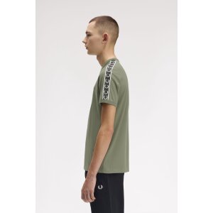 FRED PERRY Ringer-T-Shirt mit kontrastierendem Sportband laurel wreath green / black