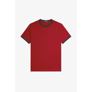 FRED PERRY Ringer-T-Shirt burtn red/ navy