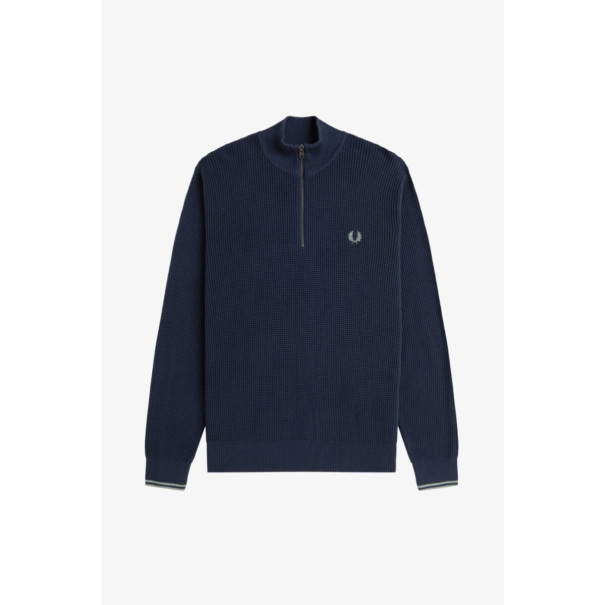 FRED PERRY Waffle Stitch Half Zip Jumper dark airforce, 114,99 €