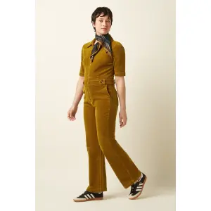 KING LOUIE Zip Jumpsuit Corduroy golden brown