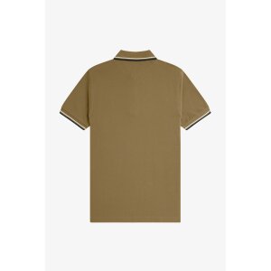 FRED PERRY Twin Tipped Polo Shirt shaded stone/ ecru/ dark petrol