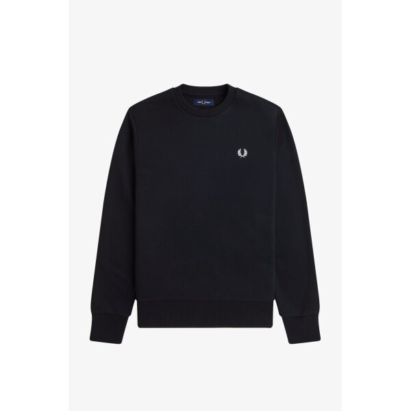FRED PERRY Rundhals-Sweatshirt mit auffälligem Branding black